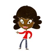 cartoon woman pointing N124