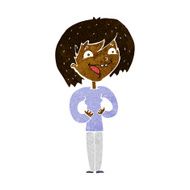 cartoon excited woman N79