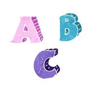 cartoon ABC letters N11