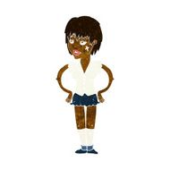 cartoon tough woman with hands on hips N6