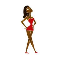 cartoon woman in party dress N5