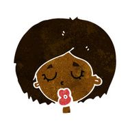 cartoon woman with eyes closed N5