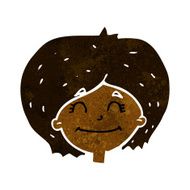 cartoon happy female face N96