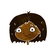 cartoon happy female face N97