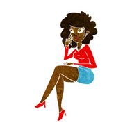 cartoon office woman sitting N6