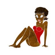 cartoon woman in swimsuit N5