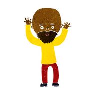 cartoon bearded man panicking N5