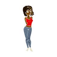 cartoon attractive girl N12