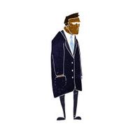 cartoon bad tempered man N6