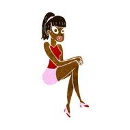 cartoon pretty woman N159