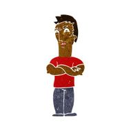 cartoon annoyed man with folded arms N10