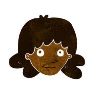 cartoon happy female face N98