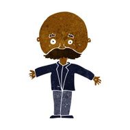 cartoon bald man with open arms N5