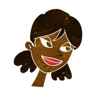 cartoon happy female face N99