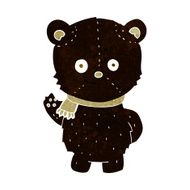 cute cartoon black bear waving N2