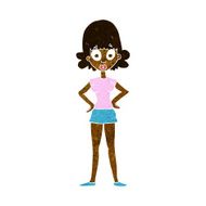 cartoon surprised woman N134