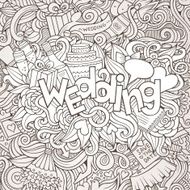 Wedding hand lettering and doodles elements sketch N2