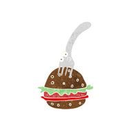 cartoon fork and burger N2
