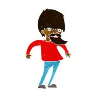 cartoon bearded man shrugging shoulders N3
