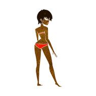cartoon woman in bikini N31