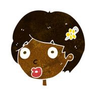 cartoon surprised female face N35