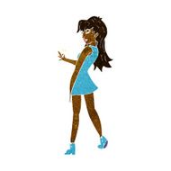cartoon woman posing in dress N22