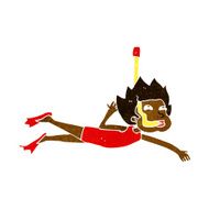 cartoon swimmer with snorkel N6