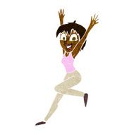 cartoon excited woman N80