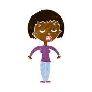 cartoon woman shrugging shoulders N267
