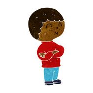 cartoon boy with folded arms N12