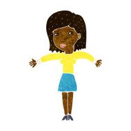 cartoon woman shrugging shoulders N269