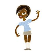 Cartoon Girl Waving N18