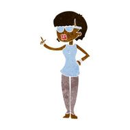 cartoon woman wearing spectacles N27