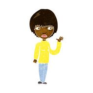 Cartoon Woman Waving N188