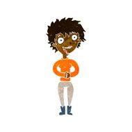 cartoon crazy excited woman N11