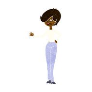 Cartoon Woman Waving N189