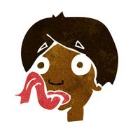 cartoon head sticking out tongue N5