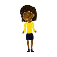 cartoon woman shrugging shoulders N273