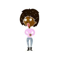 cartoon surprised woman N136