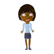 cartoon woman shrugging shoulders N274