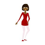 cartoon woman in dress N24