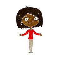 cartoon woman shrugging shoulders N275