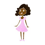 cartoon happy woman in dress N17