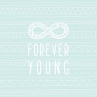Forever young doodle greeting card