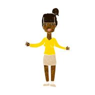 cartoon woman shrugging shoulders N276