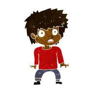 cartoon frightened boy N10