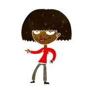 cartoon happy woman pointing N36