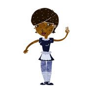 cartoon waitress taking order N12