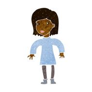 cartoon cautious woman N6