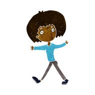 cartoon surprised man walking N5